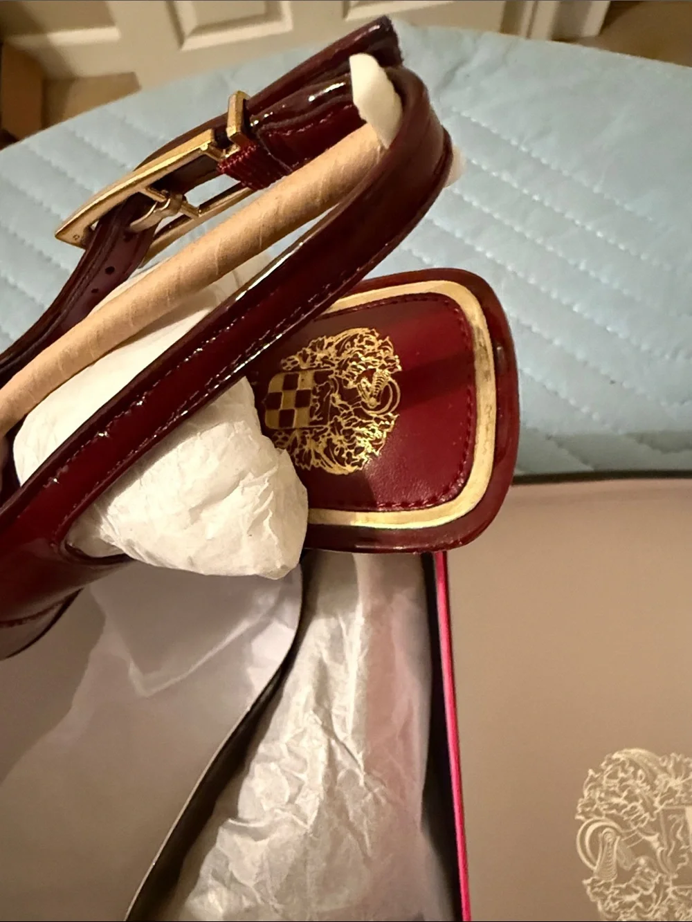 Vince Camuto Women's Burgundy Patent Pointed Slingback Heel